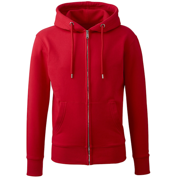 Anthem Mens Organic Full Zip Hoodie XXL Röd Red XXL