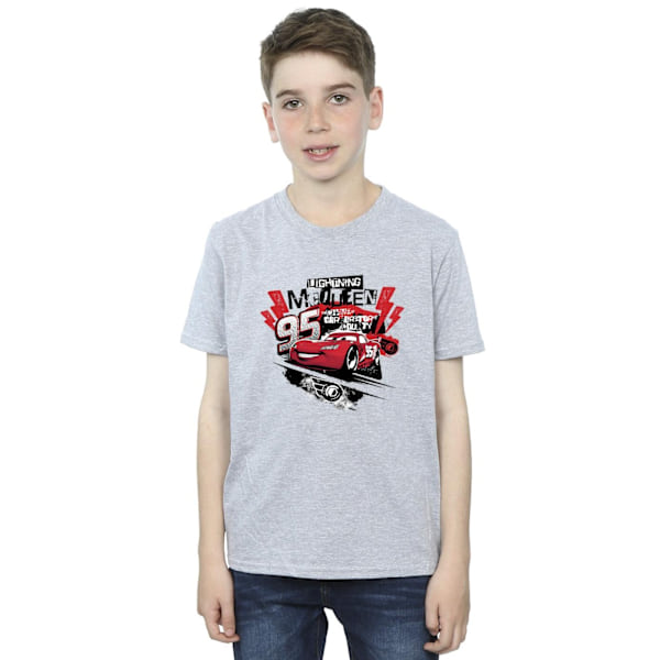Disney Boys Cars Lightning McQueen Collage T-Shirt 9-11 år S Sports Grey 9-11 Years