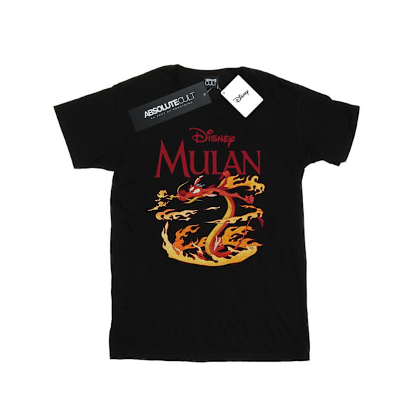 Disney Boys Mulan Mushu Dragon Fire T-shirt 3-4 år Svart Black 3-4 Years