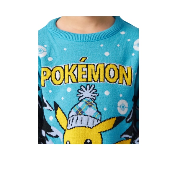 Pokémon stickad tröja för barn/barn 11-12 år blå Blue 11-12 Years