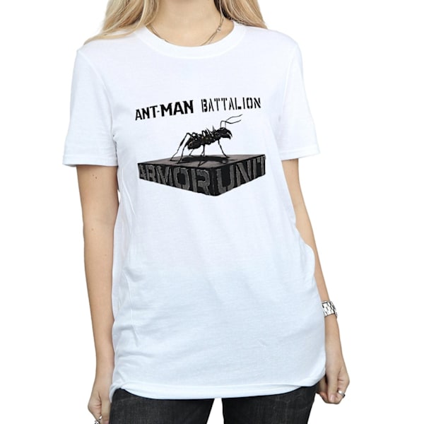 Marvel Dam/Kvinnor Ant-Man Bataljon Bomull Boyfriend T-shirt White XXL