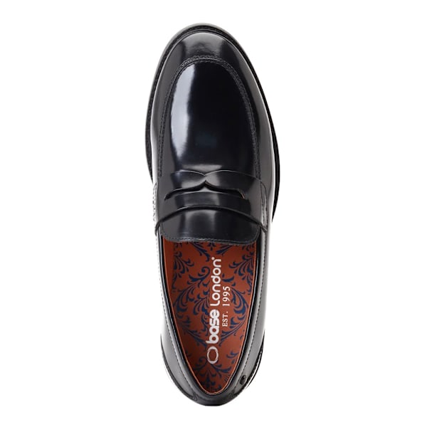 Base London Sid Läder Penny Loafers Herr 10 UK Svart Black 10 UK