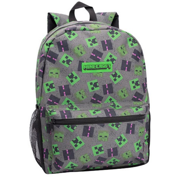 Minecraft Lunch Bag och Ryggsäck Set (4-pack) One Size Grå/ Grey/Green/Black One Size