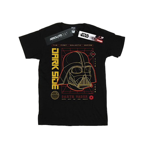 Star Wars Dam Darth Vader Dark Grid Bomull Boyfriend Black XL
