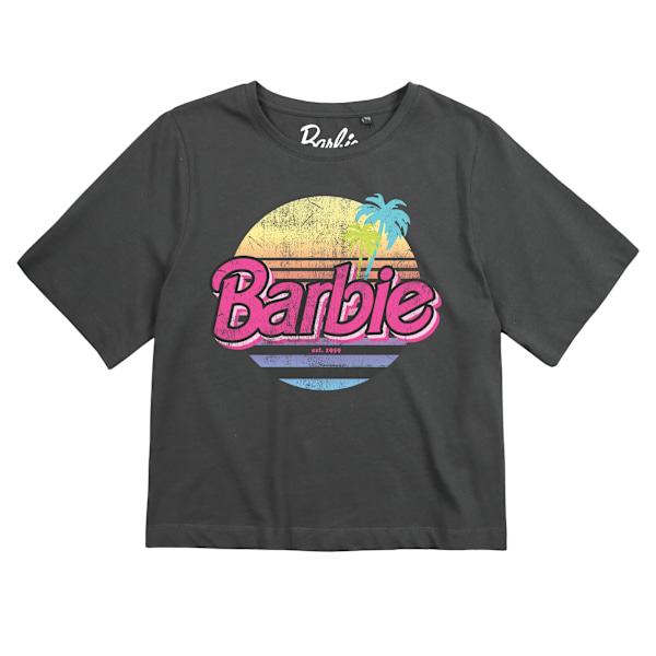 Barbie Dam/Kvinnor Vacay Boxy Crop T-Shirt S Mörk Kol Dark Charcoal S