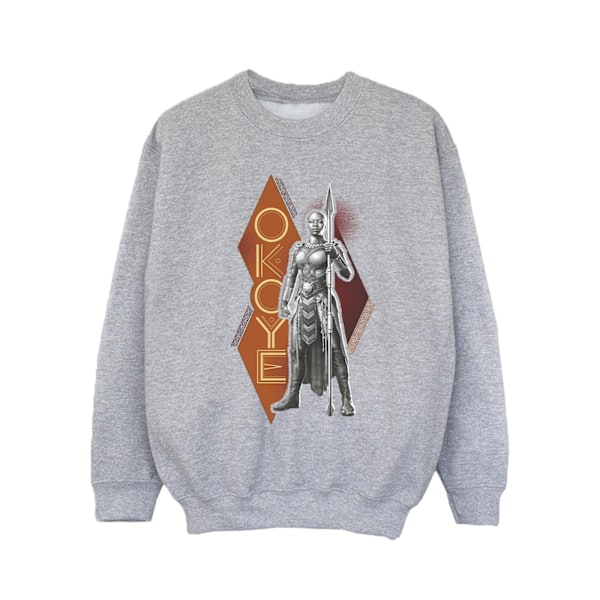 Marvel Girls Wakanda Forever Okoye Stance Sweatshirt 7-8 år Sports Grey 7-8 Years