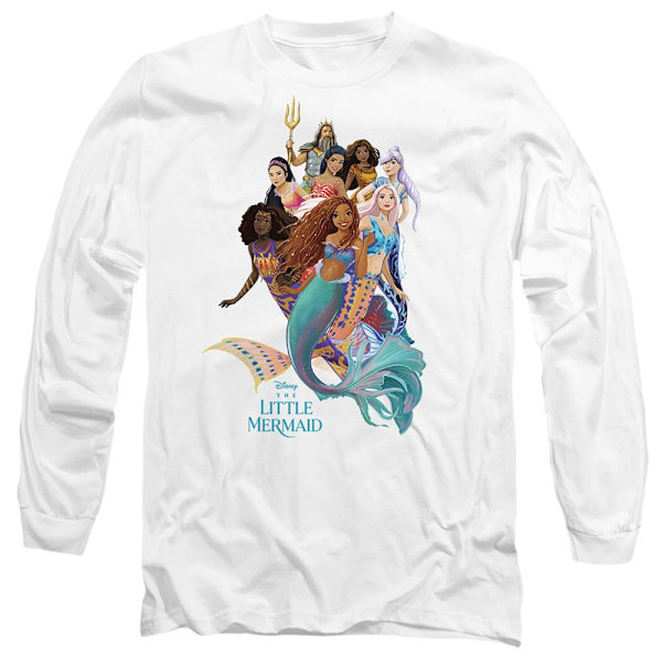 Den lilla sjöjungfrun Unisex Vuxen Ariel & Kung Triton Gruppaffisch White M