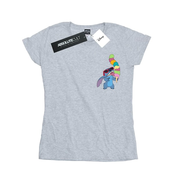 Disney Dam/Kvinnor Lilo Och Stitch Glass T-Shirt I Bomull X Sports Grey XL