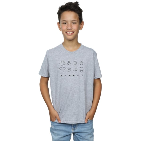 Disney Boys Musse Pigg dekonstruerad T-shirt 9-11 år Sport Sports Grey 9-11 Years