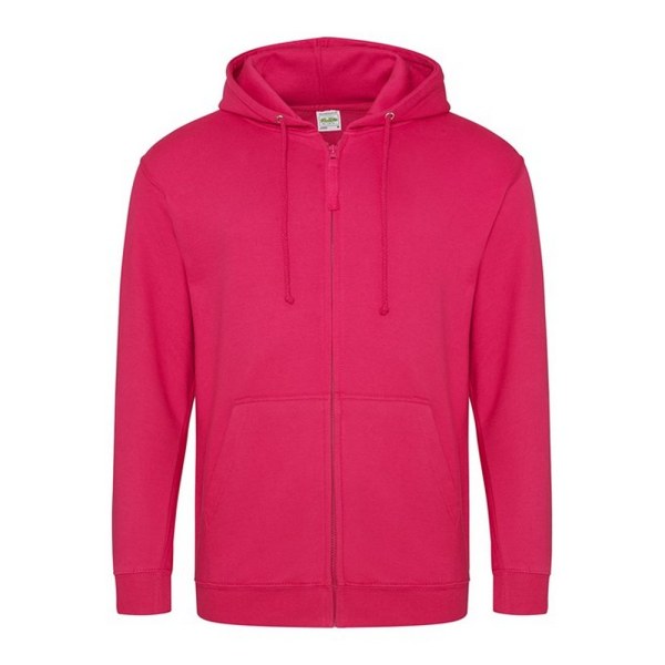 Awdis Plain Herr Hooded Full Zip Hoodie / Zoodie M Hot Pink Hot Pink M