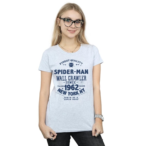 Marvel Dam/Kvinnor Spider-Man Finaste Kvalitet Bomull T-shirt L Sports Grey L