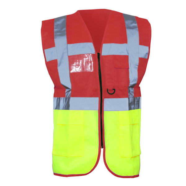 Yoko Hi-Vis Premium Executive/Manager Väst / Jacka (Paket Red/Hi Vis Yellow M