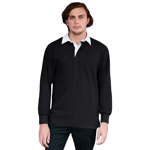 Front Row Premium Långärmad Rugbytröja/Topp för Män XS Svart Black XS