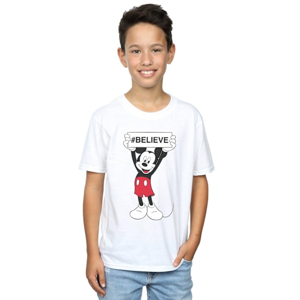 Disney Boys Mickey MouseBelieve T-shirt 7-8 år Vit White 7-8 Years