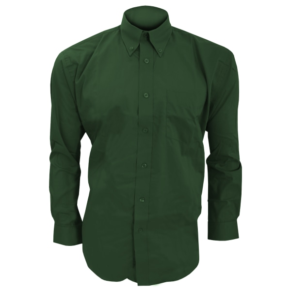 Kustom Kit Herr långärmad Corporate Oxford Shirt 19,5 tum Bot Bottle Green 19.5inch
