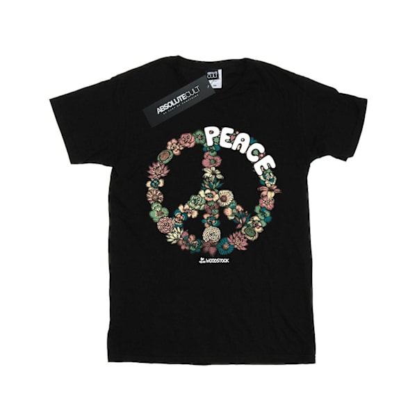 Woodstock Boys Floral Peace T-Shirt 5-6 år Svart Black 5-6 Years