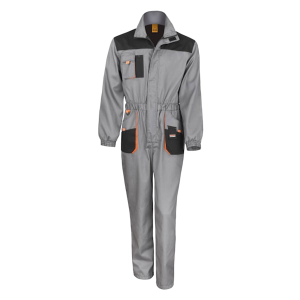 Result Unisex Work-Guard Lite Arbetskläder Overall (Andningsbar och Grey / Black / Orange 4XL