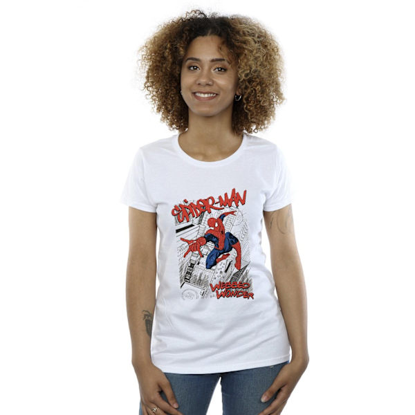 Marvel Dam/Kvinnor Spider-Man Sketch City Bomull T-shirt L Vit White L