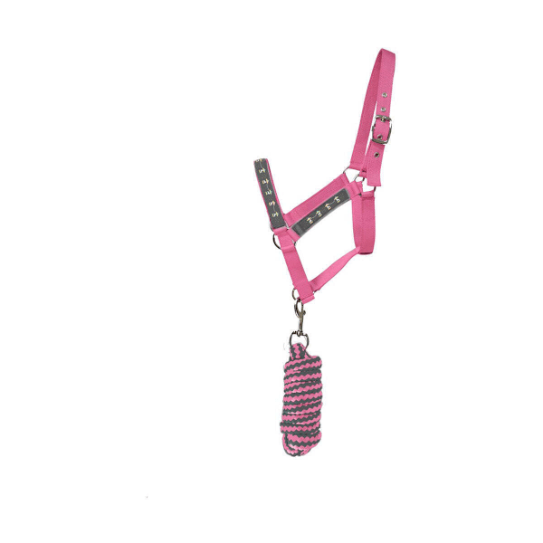 Hy Merry Go Round Hästgrimma och Ledrep Liten Ponny Grå Grey/Pink Small Pony