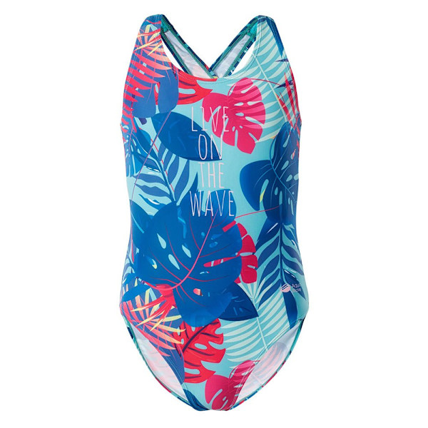 Aquawave Girls Salava One Piece Baddräkt 11 År Blå/Curacao Blue/Curacao Jungle 11 Years