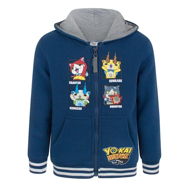 Yo-Kai Watch Pojkar Karaktärer Full Zip Hoodie 3 År Marinblå Navy Blue 3 Years