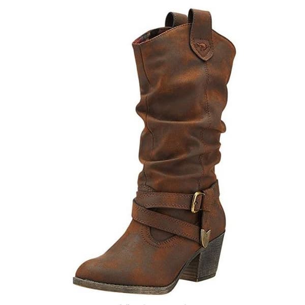Rocket Dog Dam/Dam Sidestep Mid-Calf Western Boot 4 UK Br Brown 4 UK