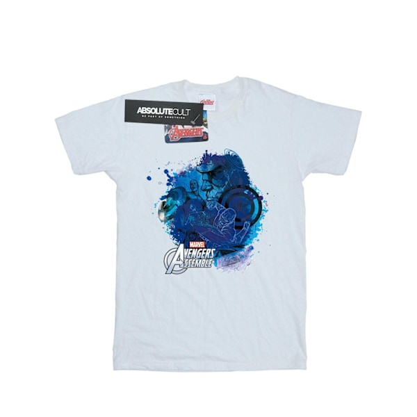 Marvel Girls Captain America Montage Bomull T-shirt 5-6 år W White 5-6 Years