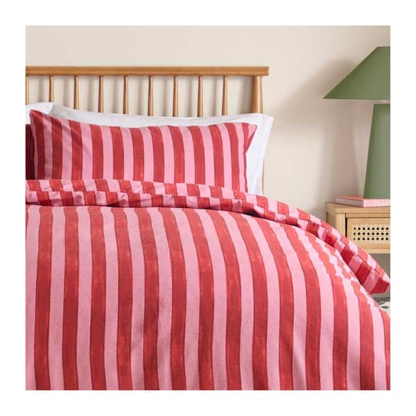 Furn Dualtone Vändbart Påslakanset Randigt King/Super King Pink/Red King/Super King