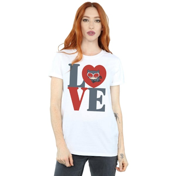 DC Comics Dam/Kvinnor Chibi Catwoman Love Bomull Boyfriend T- White XXL