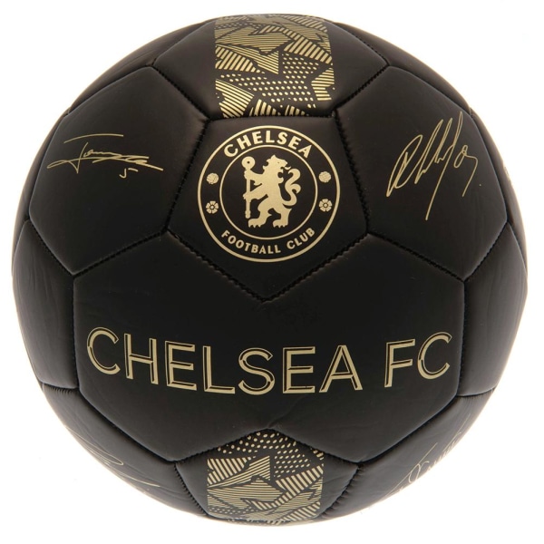 Chelsea FC Phantom Signature Football 5 Svart/Guld Black/Gold 5