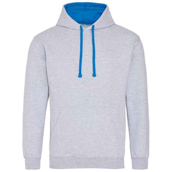 Awdis Dam/Dam Varsity Hoodie S Heather Grey/Sapphire Blue Heather Grey/Sapphire Blue S