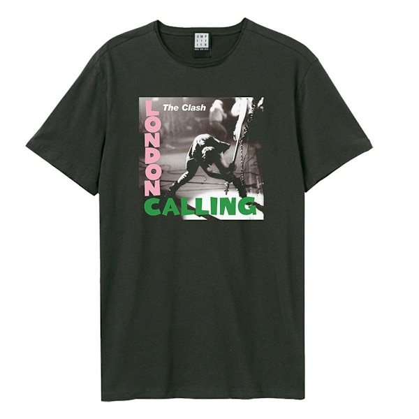 Amplified Unisex Adult London Calling The Clash T-Shirt XS Char Charcoal XS