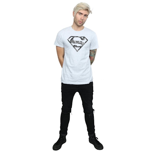 Superman Herr Marble Logo T-Shirt XL Sports Grey Sports Grey XL