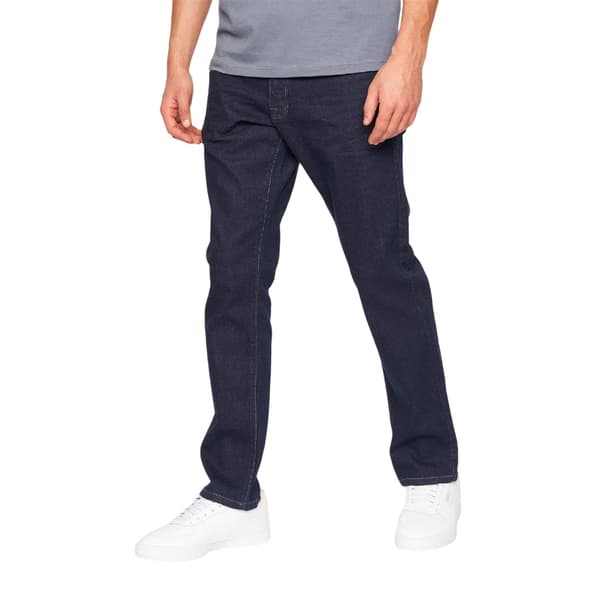 Crosshatch Herr Rå Söm Raka Jeans 32R Blå Blue 32R