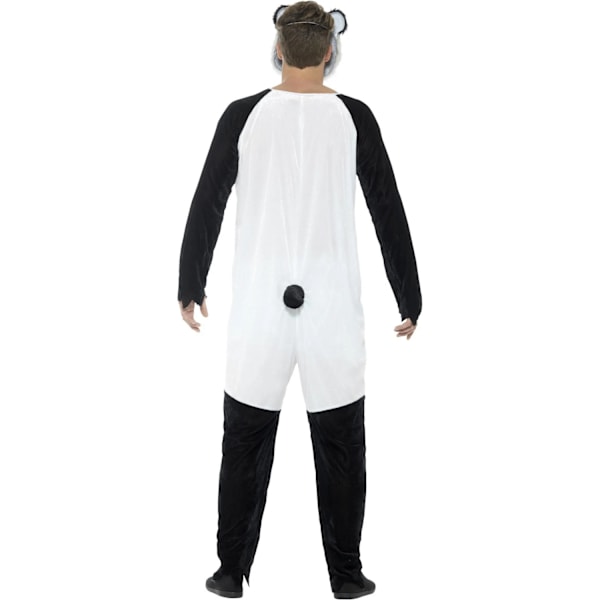 Smiffys Deluxe Zombie Panda Kroppsdräkt för Män L Svart/Vit Black/White L