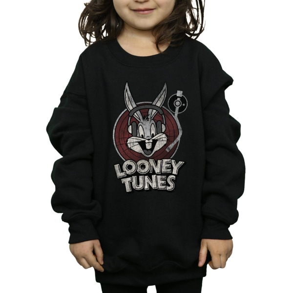 Looney Tunes Girls Bugs Bunny Circle Logo Sweatshirt 7-8 år Black 7-8 Years