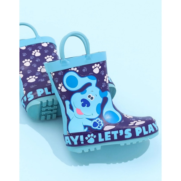 Blue's Clues & You! Barn/Kids Tassavtryck Gummistövlar Storlek 9 Navy/Blue 9 UK Child