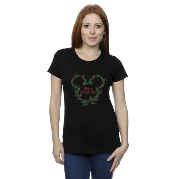 Disney Dam/Kvinnor Musse Pigg God Jul Holly Bomull Black L