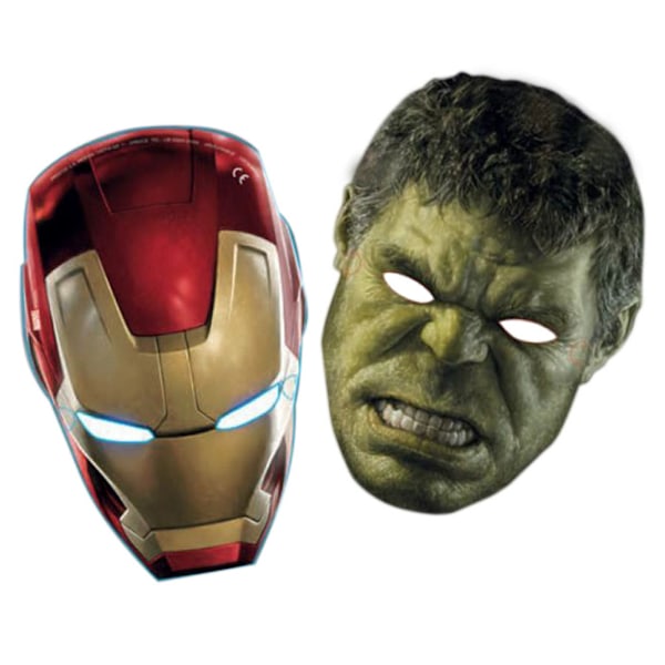 Avengers Age Of Ultron Party Mask (6-pack) One Size Röd/Guld Red/Gold/Green One Size