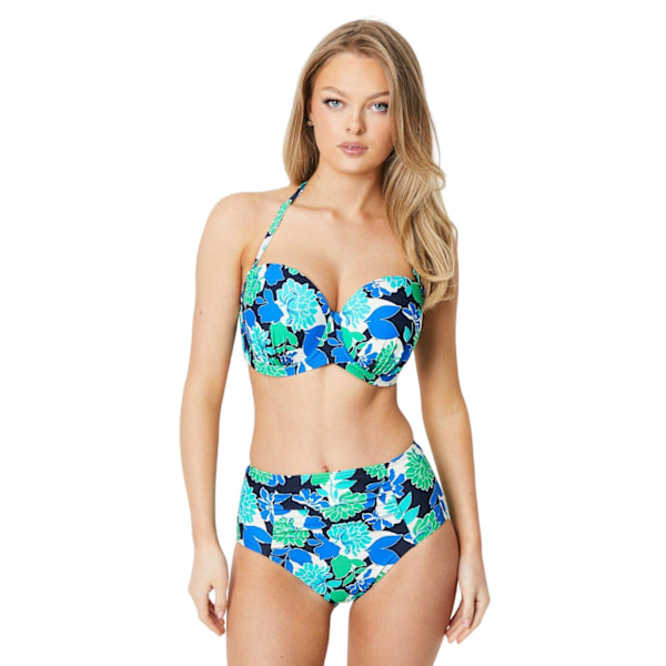 Vacker dam/dam Bold Blooms Strapless Bikini Top 32G Blå Blue/Green/White 32G