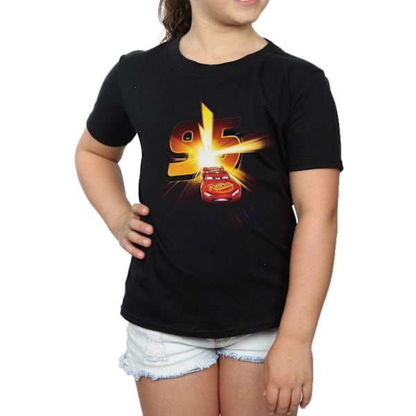 Disney Girls Cars Lightning McQueen Burst Bomull T-shirt 7-8 år Black 7-8 Years