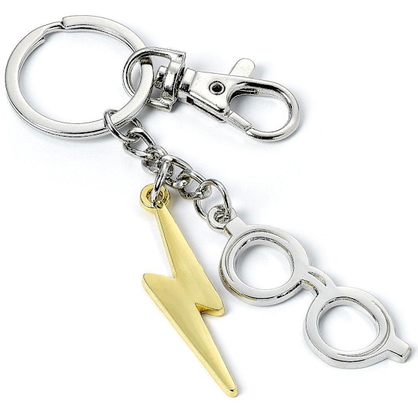 Harry Potter Blixt & Glasögon Charm Nyckelring One Size Si Silver/Gold One Size