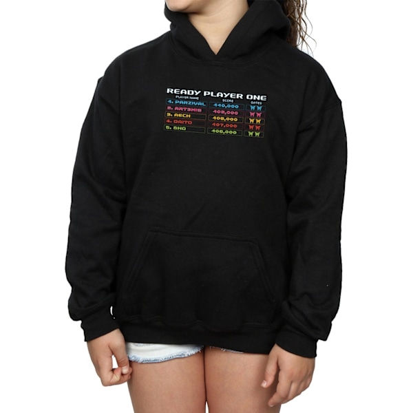 Ready Player One Girls 8-Bit Scoreboard Hoodie 9-11 år Svart Black 9-11 Years