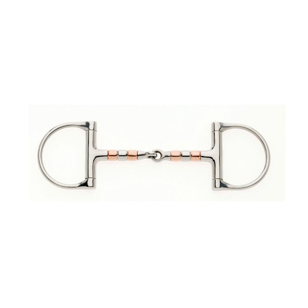 Lorina kopparvals D-ring snaffle 5,5 tum silver/koppar Silver/Copper 5.5in