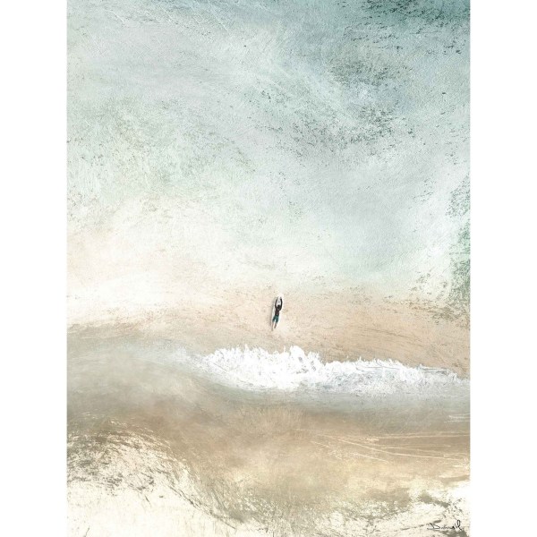 Dan Hobday Lone Surfer Print 40cm x 50cm Vit/Sand White/Sand 40cm x 50cm