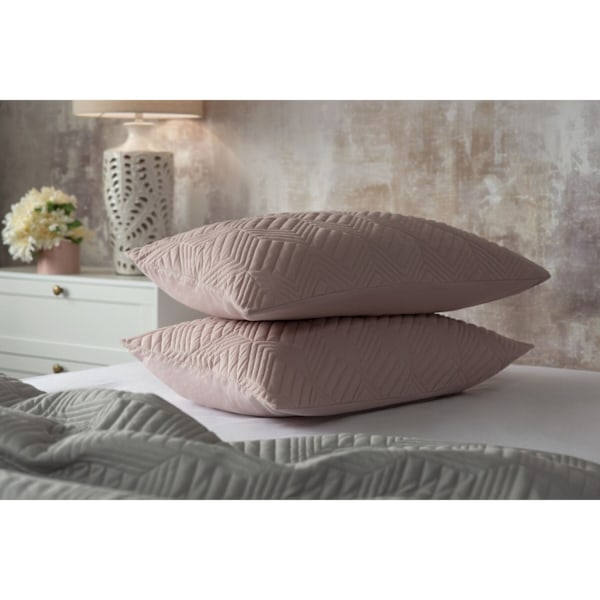 Belledorm Lisbon Chevron Continental Pillowcase 65cm x 65cm Blu Blush 65cm x 65cm