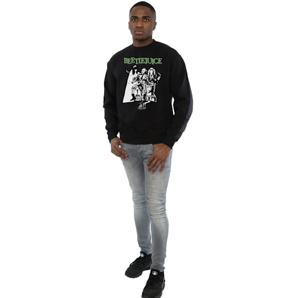 Beetlejuice Herr Mono Poster Sweatshirt XL Svart Black XL