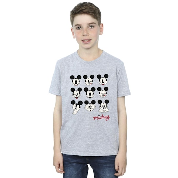 Disney Boys Mickey Mouse Many Faces T-Shirt 7-8 år Sports Grå Sports Grey 7-8 Years