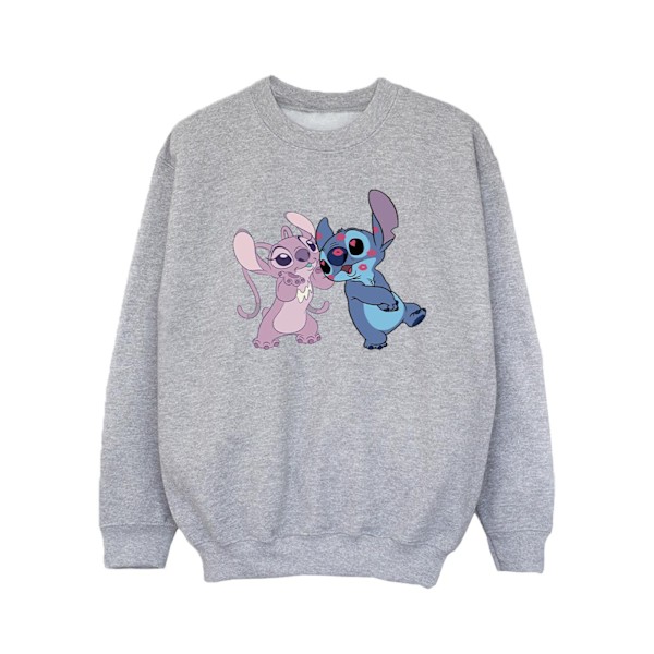 Disney Girls Lilo & Stitch Kisses Sweatshirt 7-8 år Sports G Sports Grey 7-8 Years