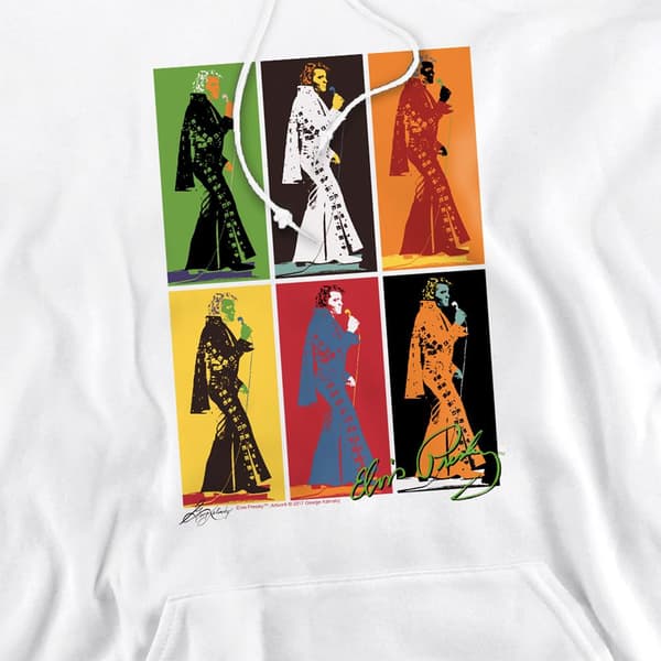 Elvis Presley Unisex Vuxen Retro Boxes Hoodie S Vit White S